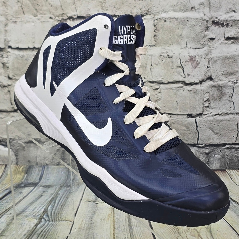 Nike Air Max Hyperaggressor Basketball Shoes Womens 9 Navy Blue White 524871-401